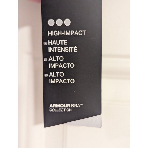 Under Armour Armour Bra Womens High-Impact Sports Bra 32C Black & Gray Adjustabl - Picture 3 of 5